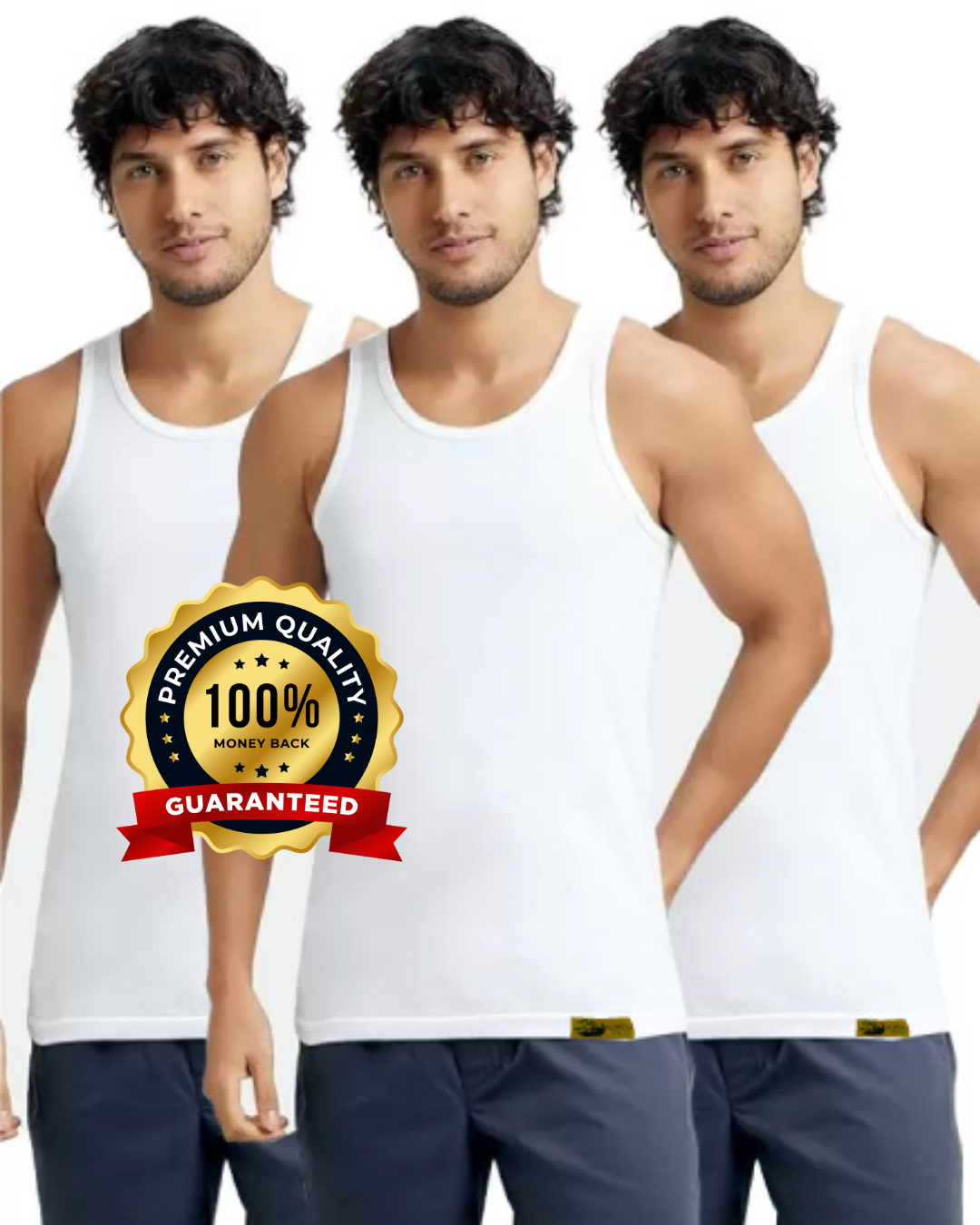 Pack Of 3 Premium Soft Cotton Vest - 100% Quality Guarantee