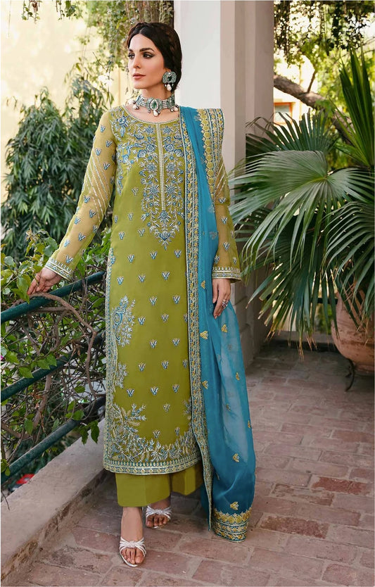 Asim Jofa AK-3036 | 3Pc Luxury Embroidered Lawn Suit